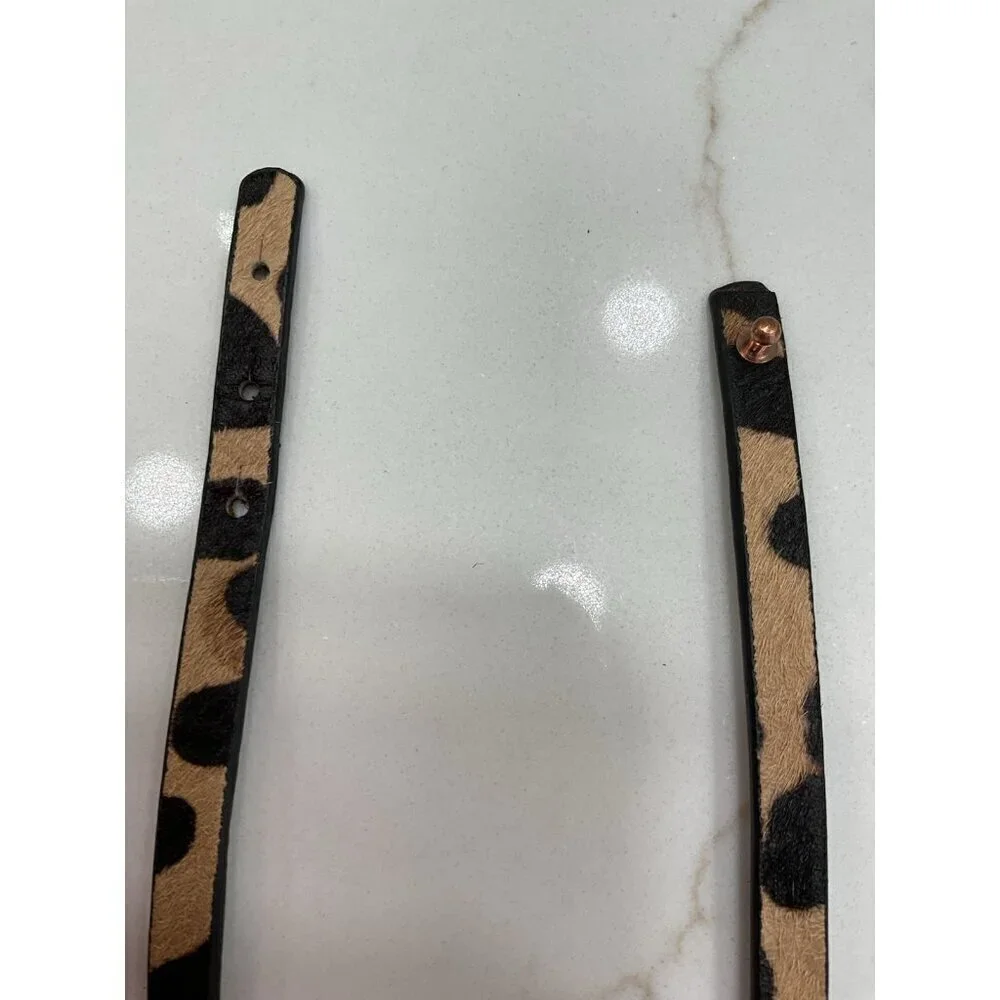 Leather Animal Print Snaffle Bit Chocker Necklace